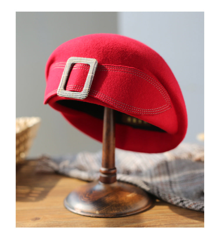 FADVES French Berets Caps Bowknot for Women Wool Beret Winter Cap Vintage Fascinator Hats