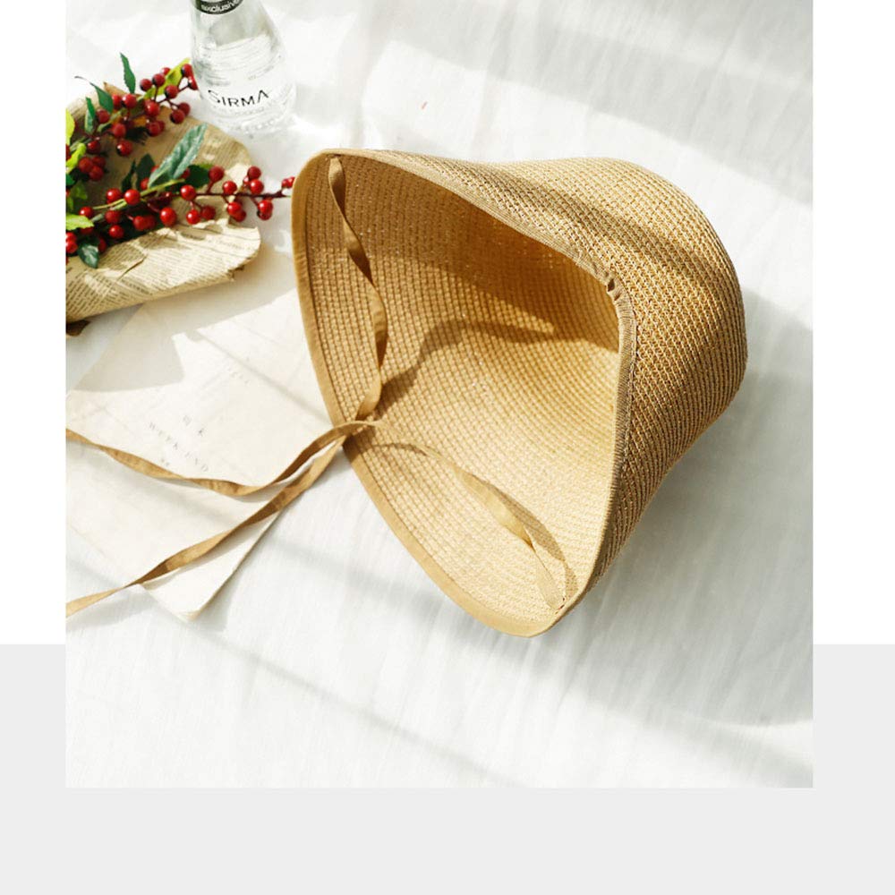 FADVES French Straw Bonnet Cap for Women Victorian Sun Hat Chin Strap Foldable bonnet caps for women bonnet cap hat bonnet cap straw hats for women straw hat