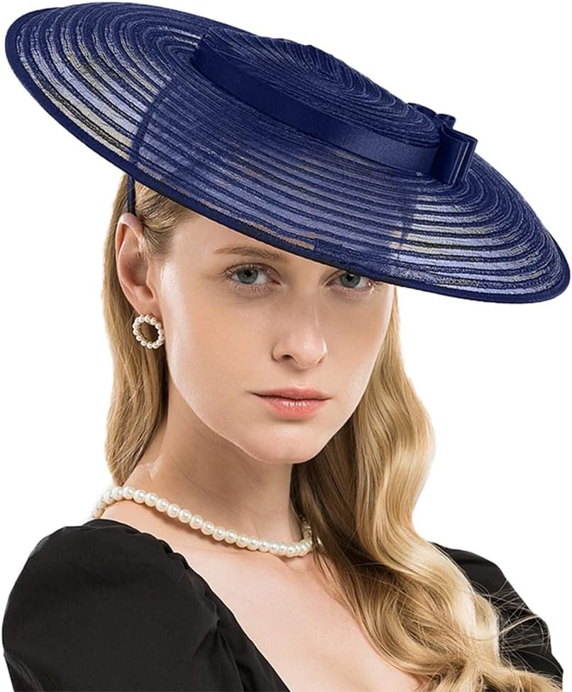 FADVES Fascinators for Women Elegant Wide Brim Tea Party Church Wedding Hat