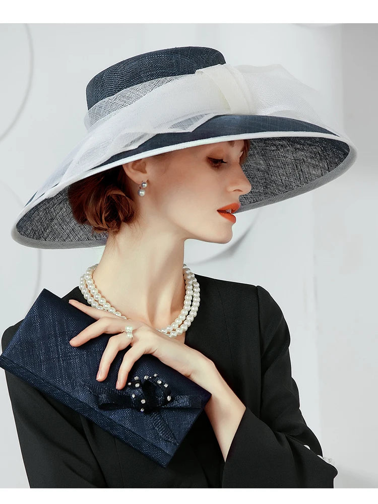 FADVES Women's Vintage Sinamay Fascinator Elegant Royal Wedding kentucky derby hats