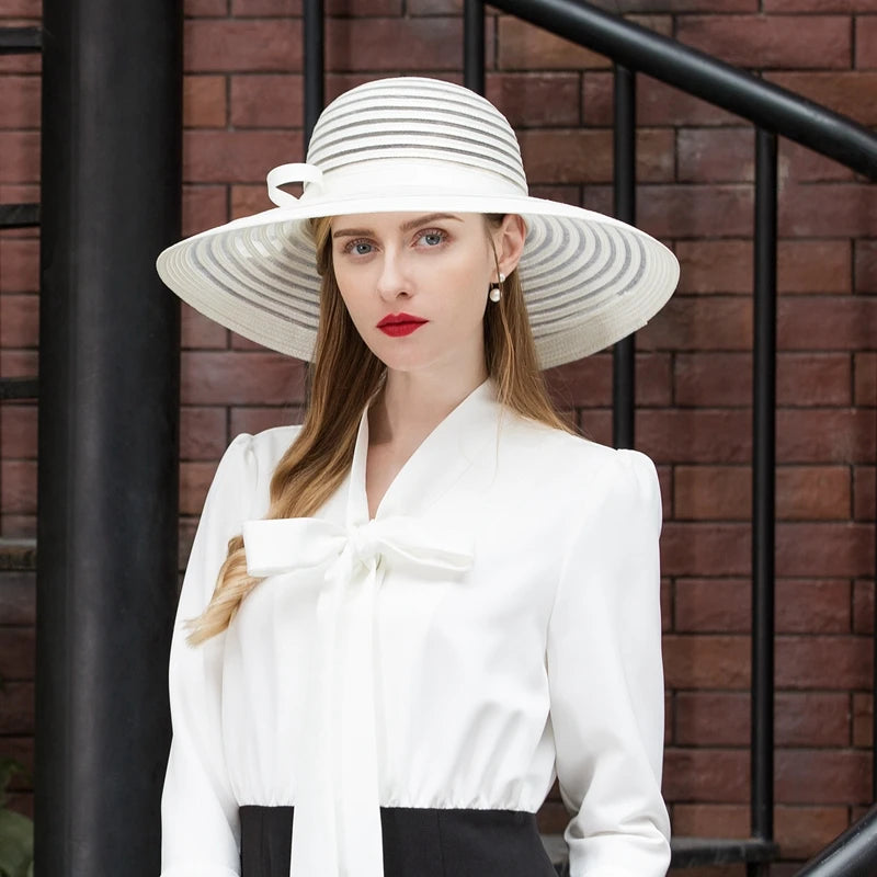 EE 1011 Spring and Summer/Original Design/Classical/Bowknot/Stripes/delicate/Leisure/Sun Protection/Polyester Hats