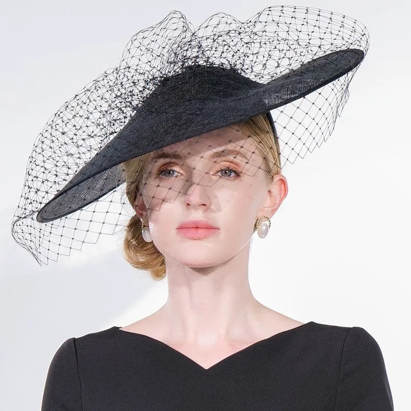 EE 1035 British royal ascot elegant dress wind yarn shade of England small female summer hat