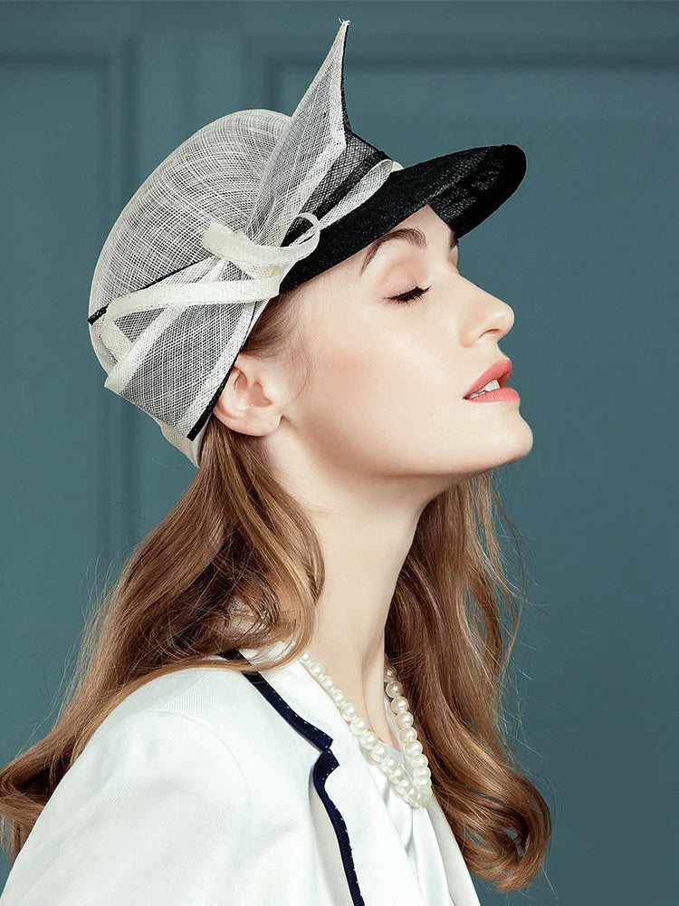 EE 1048 Spring and Summer/Casual/Leisure/Daily Wear/Bowknot/Sinamay/Sunbonnet/Peaked Cap/Tulle Fabric Hats Headpiece