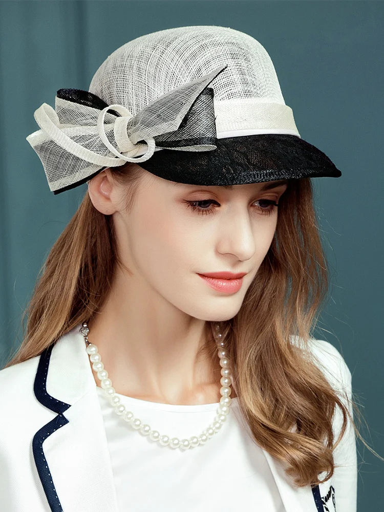EE 1048 Spring and Summer/Casual/Leisure/Daily Wear/Bowknot/Sinamay/Sunbonnet/Peaked Cap/Tulle Fabric Hats Headpiece