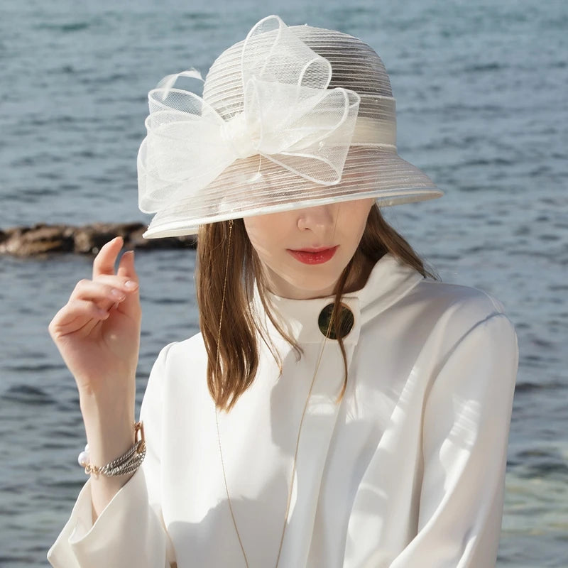 EE 1049 Spring and Summer/Original Design/Leisure/Imported Horsetail Yarn/Bowknot/Tulle Fabric Hats Headpiece/Polyester Hats