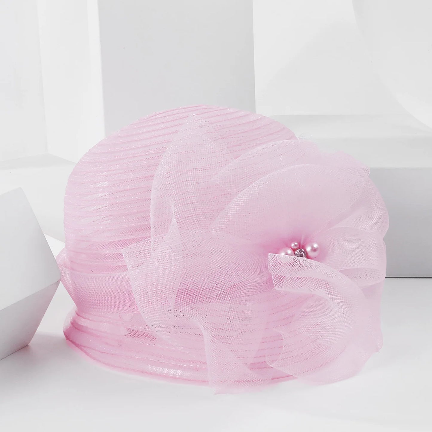 EE 1059 Spring and Summer/Striking/Floral/Stripe/pearls/crystals/Elegant/Horsetail Yarn/Ladies Day/Tulle Fabric Hats Headpiece