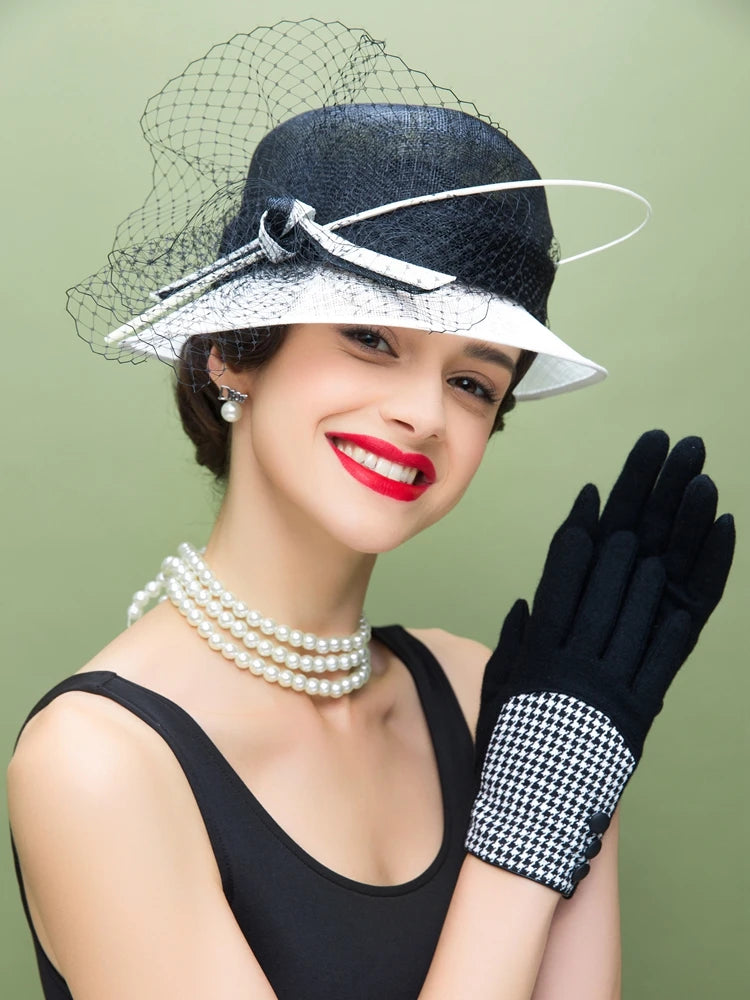 EE 1068 Spring and Summer/Elegant/Veil/Ostrich Quills/Abaca/Adjustable/Party/Evening Headpiece/Tulle Fabric Hats Headpiece