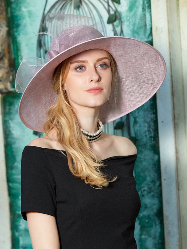 EE 1084 Spring and Summer/Original Design/Sinamay/Bowknot/Wide Brim/Special Occasion/Sun Protection/Tulle Fabric Hats Headpiece