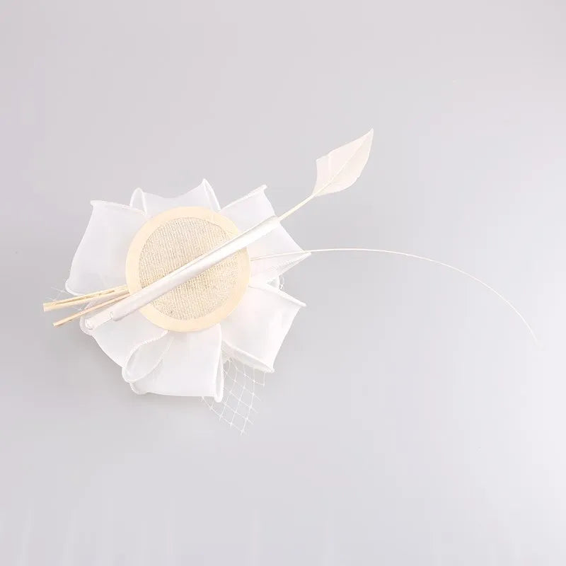 EE 2204 hat female flower feather hair hoop organza sweet hair accessories in Europe and America women's headband hairpin