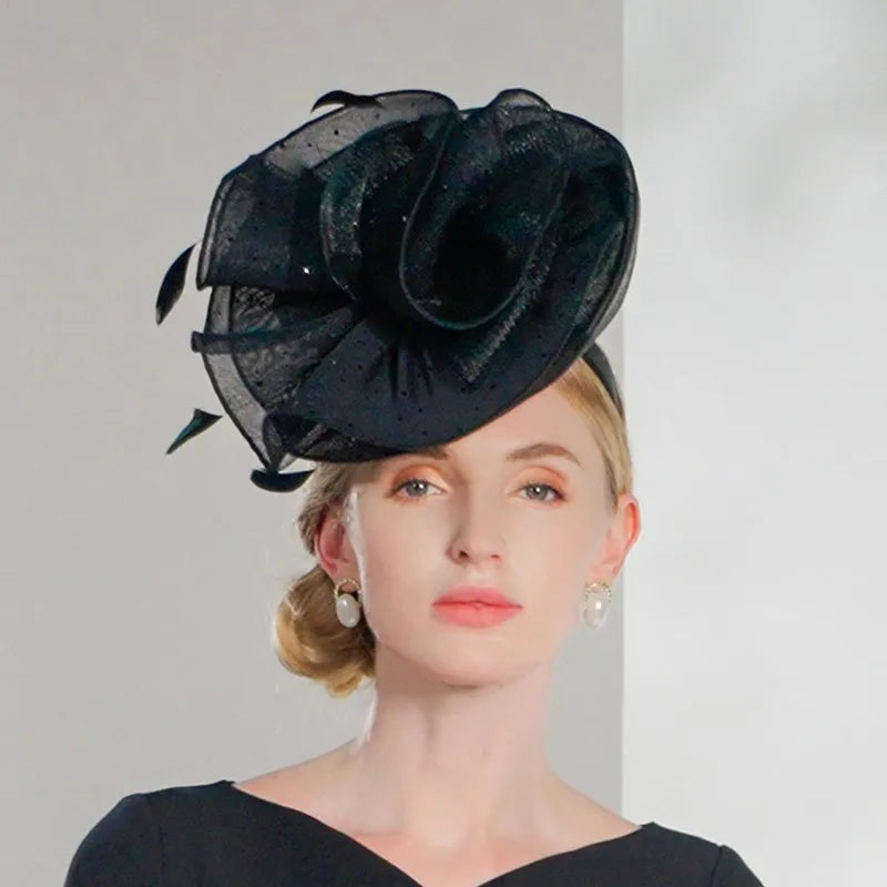 EE 2220 summer new elegant temperament goddess flower feather no eaves and female summer hat hat