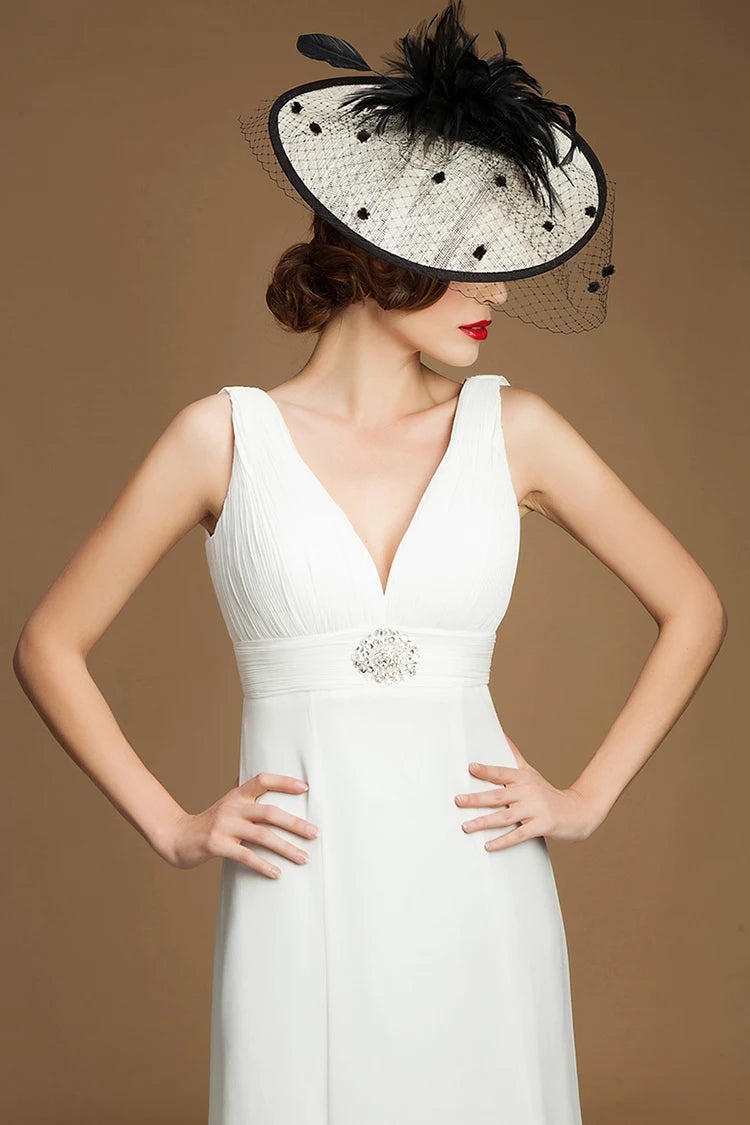 EE 2222 Spring and Summer/Stylish/Fascinator/Feather Flower/Birdcage Veil/Sinamay/Evening Headpiece/Tulle Fabric Hats Headpiece
