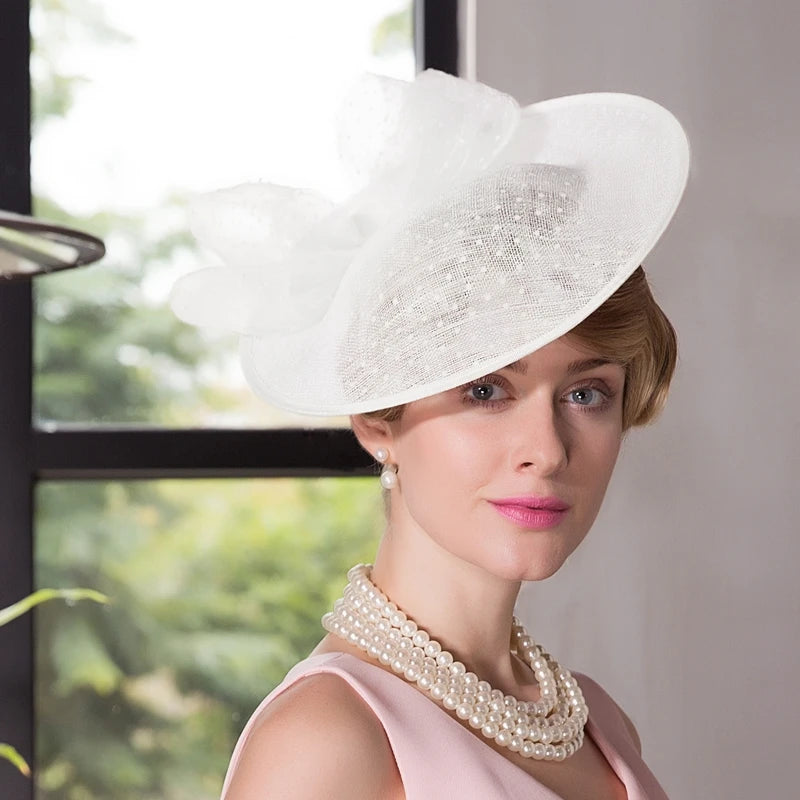 Elegant Bowknot Sinamay Cocktail/Kentucky Derby Saucer Hats/Fascinators With Headband