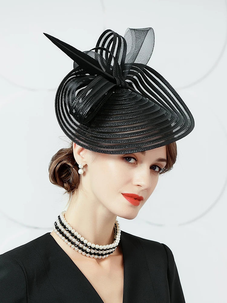 EE 2231 Spring and Summer/Bowknot/Sinamay/Elegant Feminine Style/birdcage veil/Special Occasion/Tulle Fabric Hats Headpiece