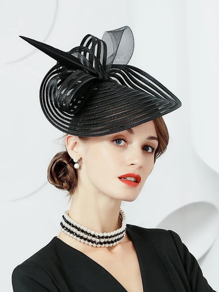 EE 2231 Spring and Summer/Bowknot/Sinamay/Elegant Feminine Style/birdcage veil/Special Occasion/Tulle Fabric Hats Headpiece