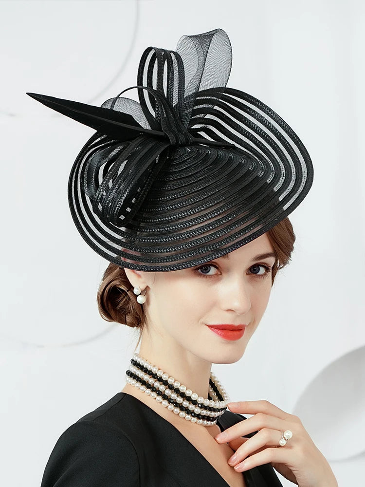 EE 2231 Spring and Summer/Bowknot/Sinamay/Elegant Feminine Style/birdcage veil/Special Occasion/Tulle Fabric Hats Headpiece