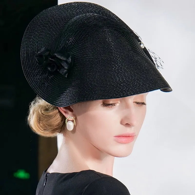 EE 2281 summer new elegant sweet lovely temperament shade sunscreen in the summer of pearl hat hat female flowers