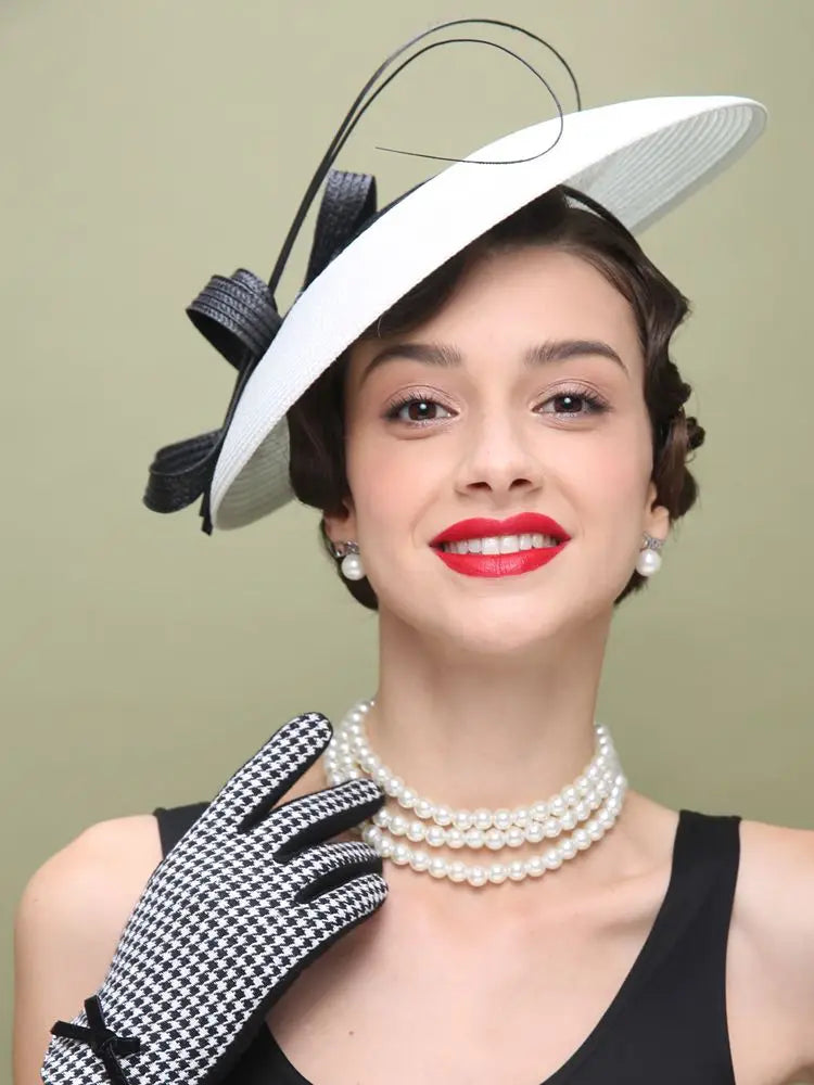 EE 2333 Spring and Summer /Feather / Kentucky Derby Hat /Fascinators Black White Weddings /Cocktail Derby Party /Elegant