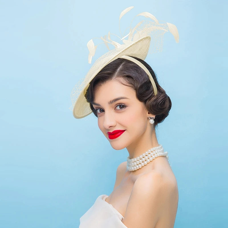 EE 2356 Spring and Summer/Elegant/Stylish/Feather/Veil/Tulle/Special Occasion/Evening Headpiece/Tulle Fabric Hats Headpiece