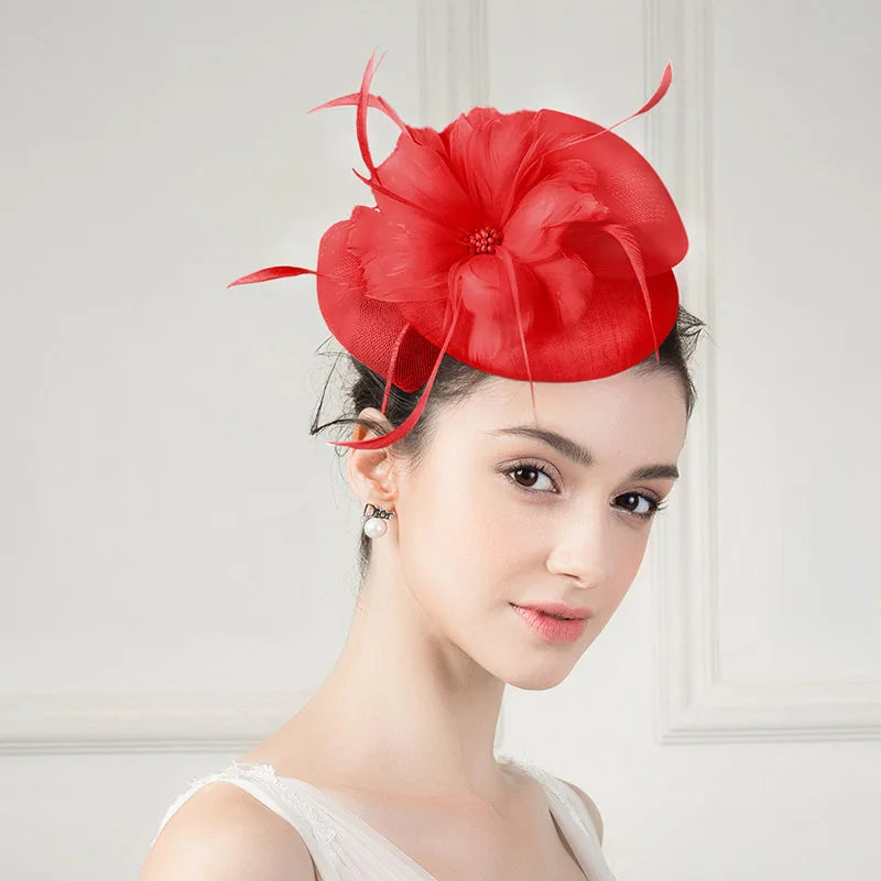 EE 2367 Spring and Summer/Sinamay/White Wedding Hat/Evening Headpiece/Cocktail Derby Party/Church Wedding /Fascinators Flowers