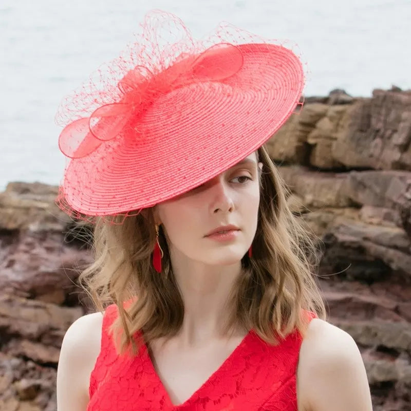 EE 2393 elegant joker British noble aristocratic dress party hat shading sun hat female summer
