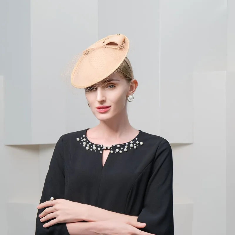 EE 3006 hair hoop with restoring ancient ways of England party hat white gauze charming small bowknot is pure wool hat girl