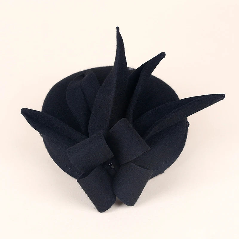 EE 3033 100% Australian Wool Felt / Formal Caps /Headpiece Classical Feminine Style /Dress Fedoras/Vintage /Special Occasion