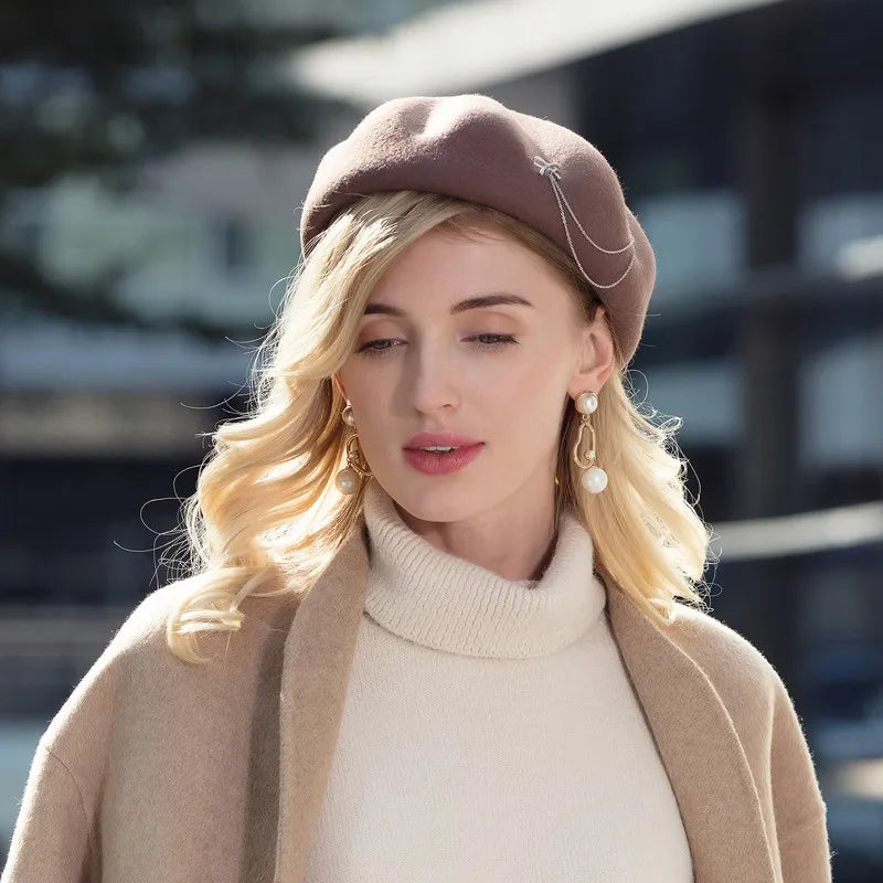 EE 3038 autumn winter wool hat in Europe and the joker female elegant winter hat