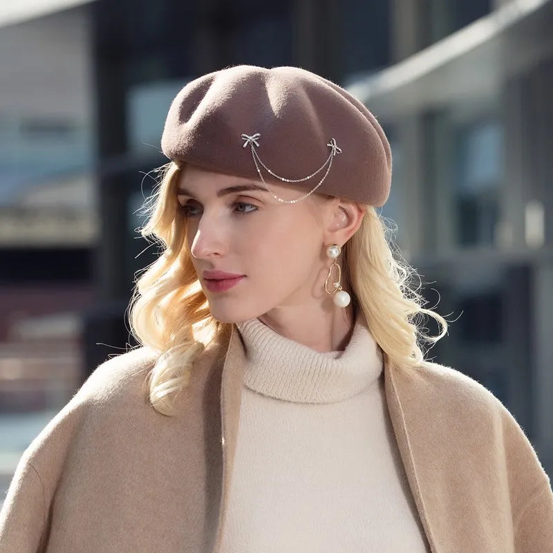 EE 3038 autumn winter wool hat in Europe and the joker female elegant winter hat