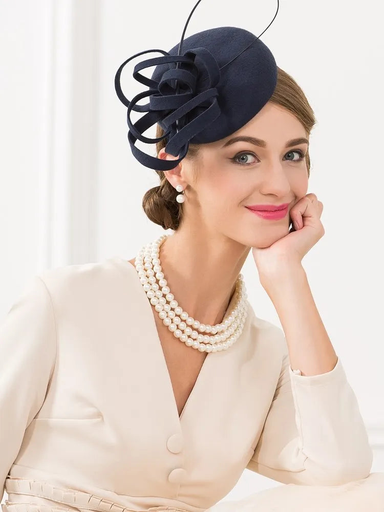 EE 3042 in Europe and the individual character small wool hat party dress British female adult hat gauze net winter hat