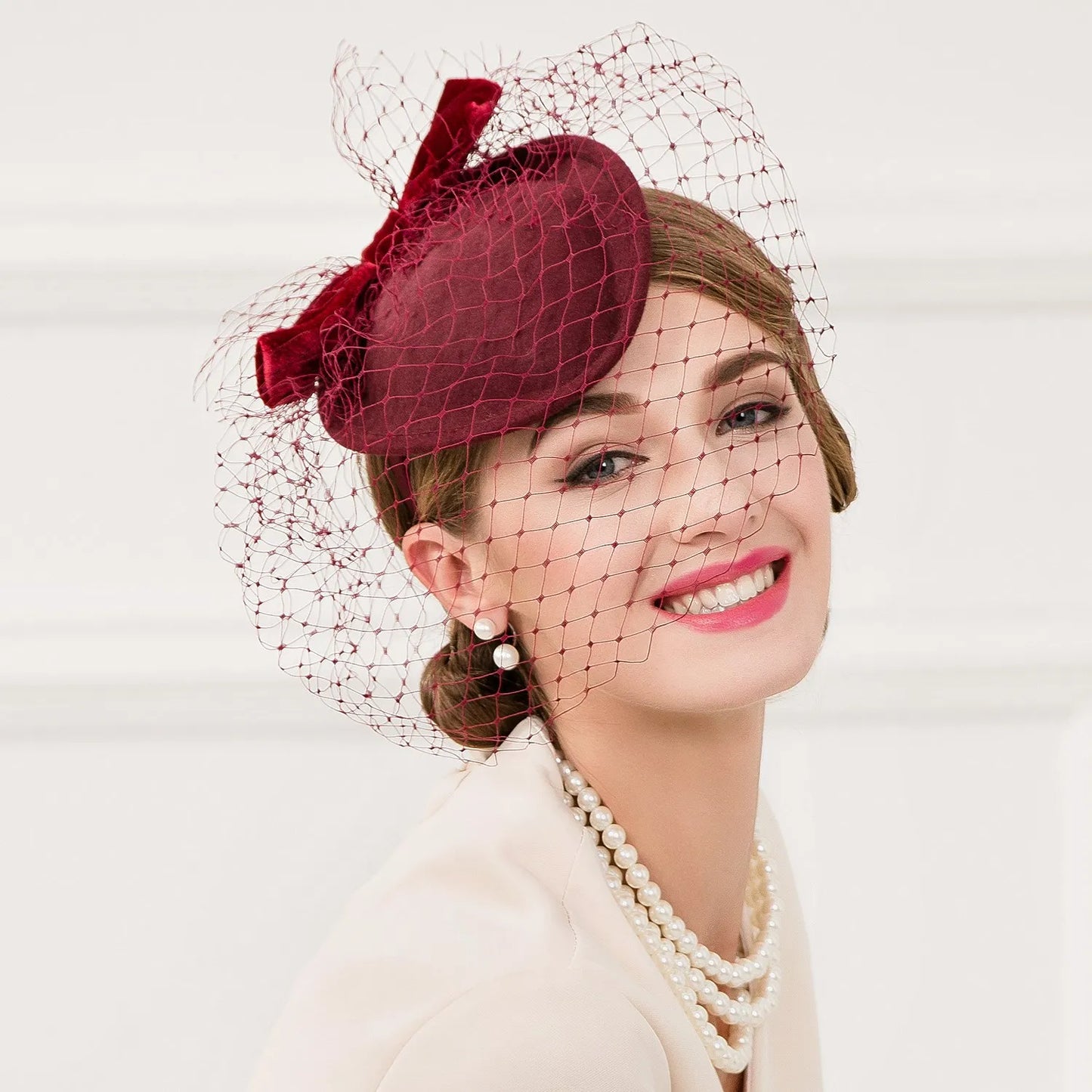 EE 3077 elegant dress homburg joker banquet gauze tire restoring ancient ways British female flight attendant hatt