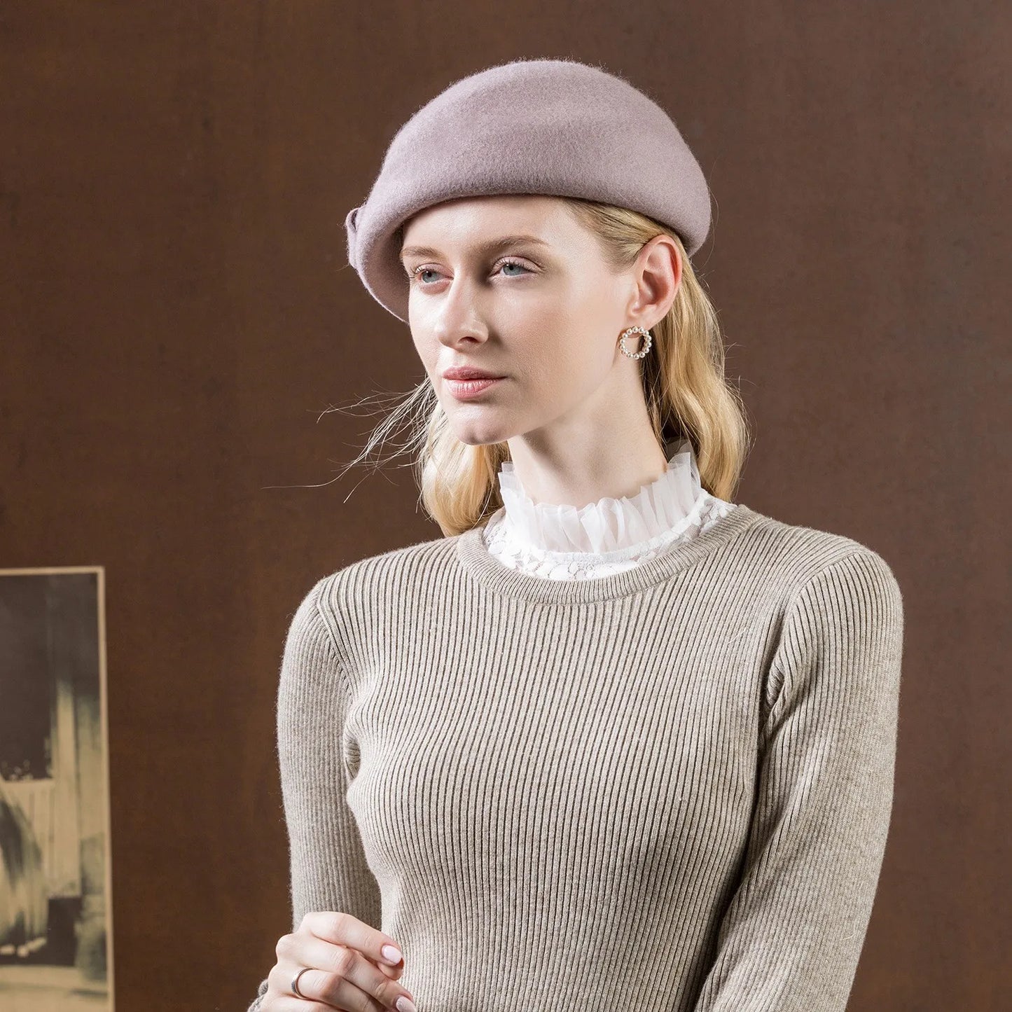 EE 3079 new winter original wool hat female joker woolen cloth cap elegant winter party hat