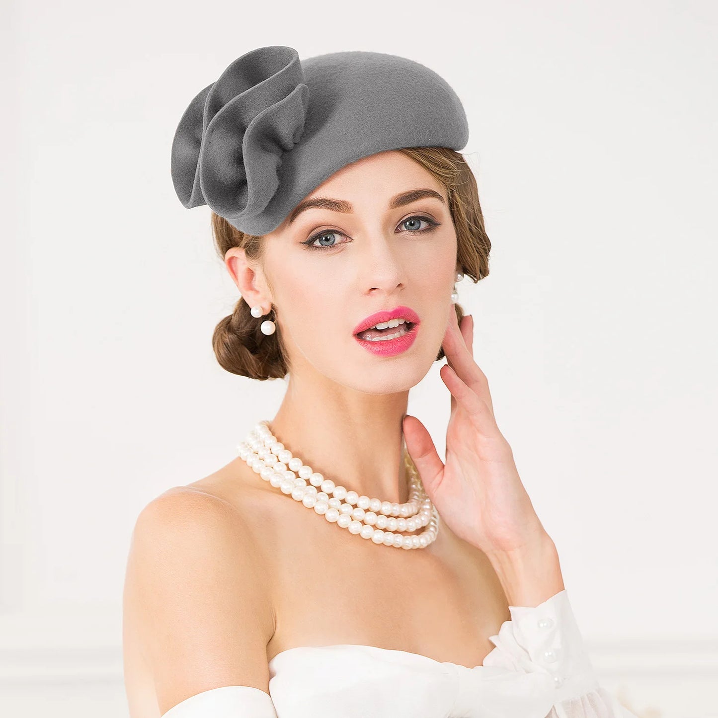 EE 3094 Winter/Warm/100% Australian Wool Felt/Fascinators Flowers/Elegant/Ladies Day/100% Wool Felt Hats/Beret Hat