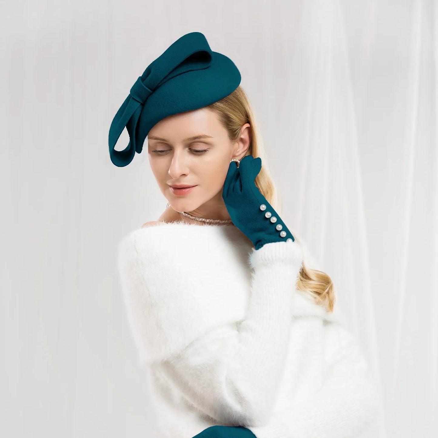 EE 3106 new winter wool hat ms grace joker British homburg joker banquet female cloth hat
