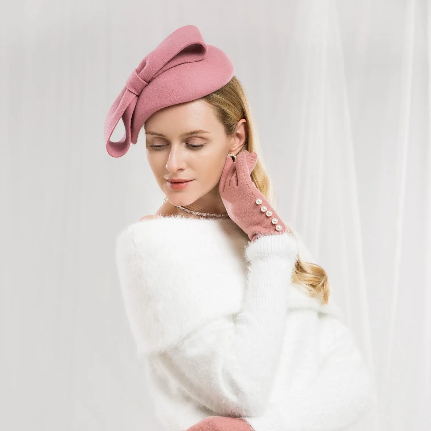 EE 3106 new winter wool hat ms grace joker British homburg joker banquet female cloth hat