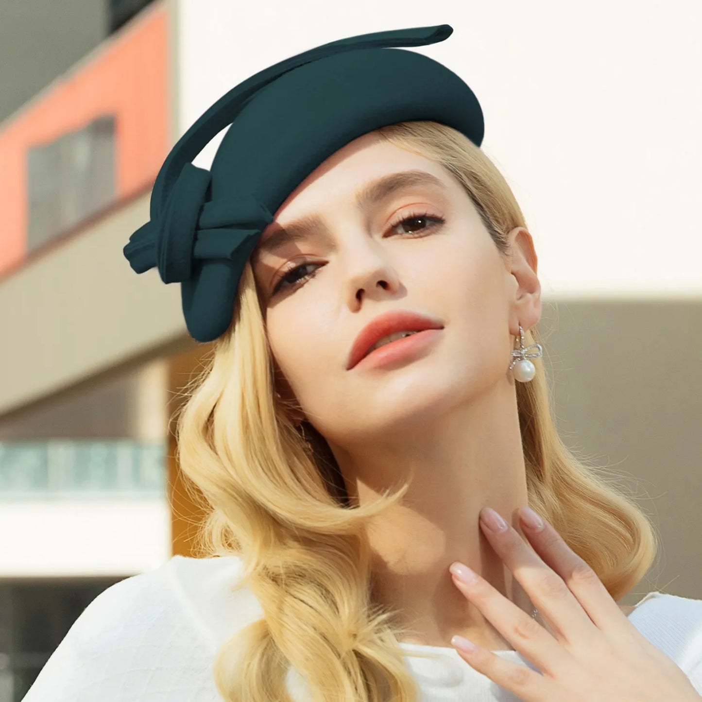 EE 3128 restoring ancient ways the new British party homburg wool hat female jockey club hat in Europe and Americat