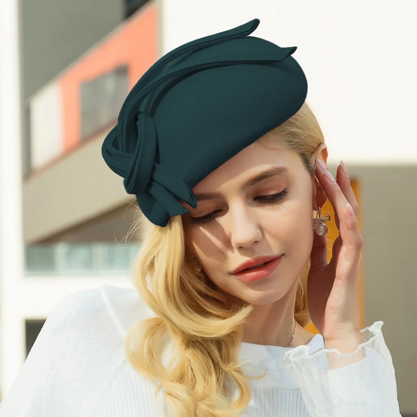 EE 3128 restoring ancient ways the new British party homburg wool hat female jockey club hat in Europe and Americat