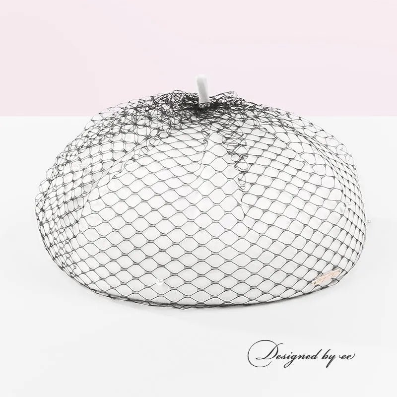 EE 3133 autumn new retro elegant small net yarn wool party hat beret children of England