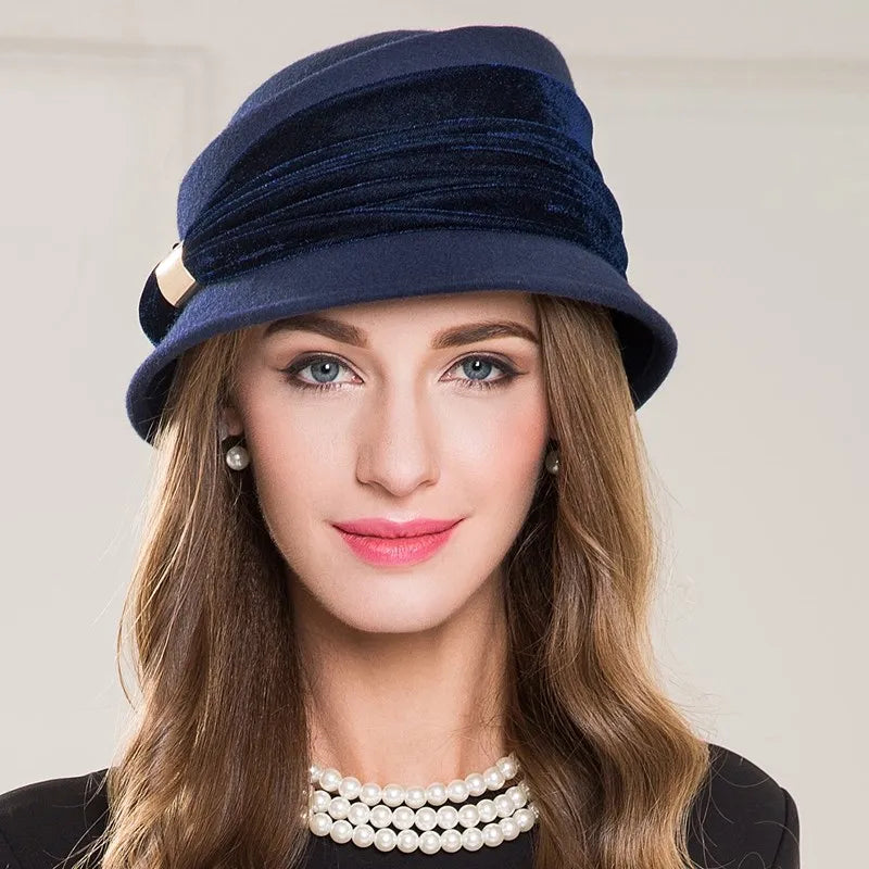 EE 5001 winter new designer wool woolen hat autumn and winter warm blue woolen hat casual hat lady