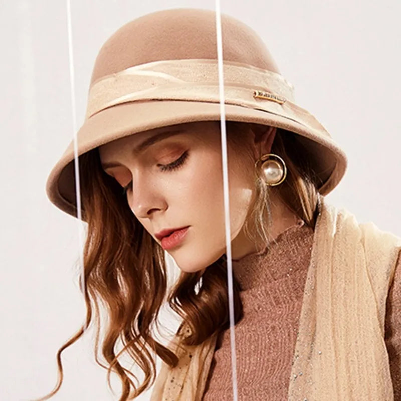 EE 5040 Wool Fisherman Hat Autumn New Round Top Wool Hat Shopping Travel Simple Versatile Hat Children