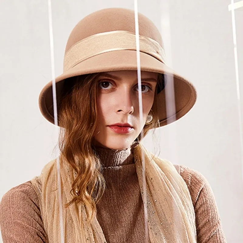 EE 5040 Wool Fisherman Hat Autumn New Round Top Wool Hat Shopping Travel Simple Versatile Hat Children