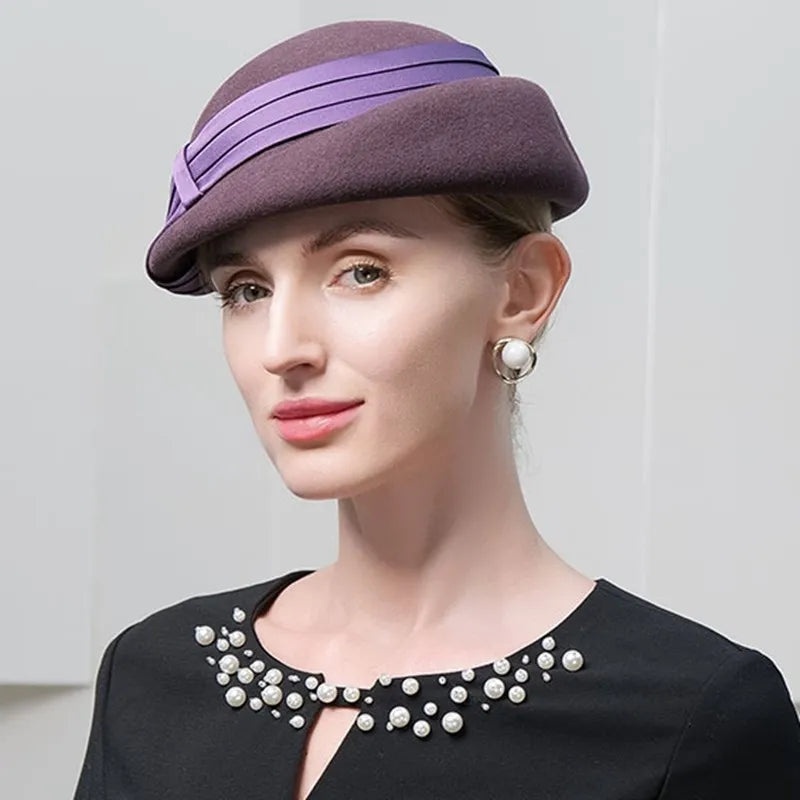 EE 5053 Autumn/Winter New Fashionable Face Small Popular Beret English Wool Top Hat Winter Hat Women's Style