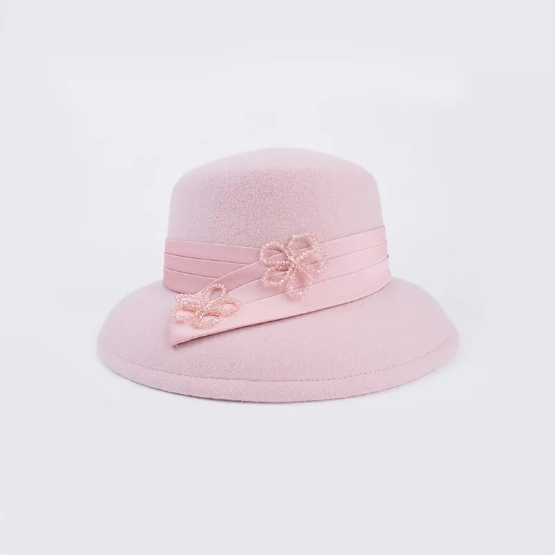 EE 5062 Autumn and Winter New Elegant Wool Hat Elegant Versatile English Top Hat Winter Fashion Women's Hat