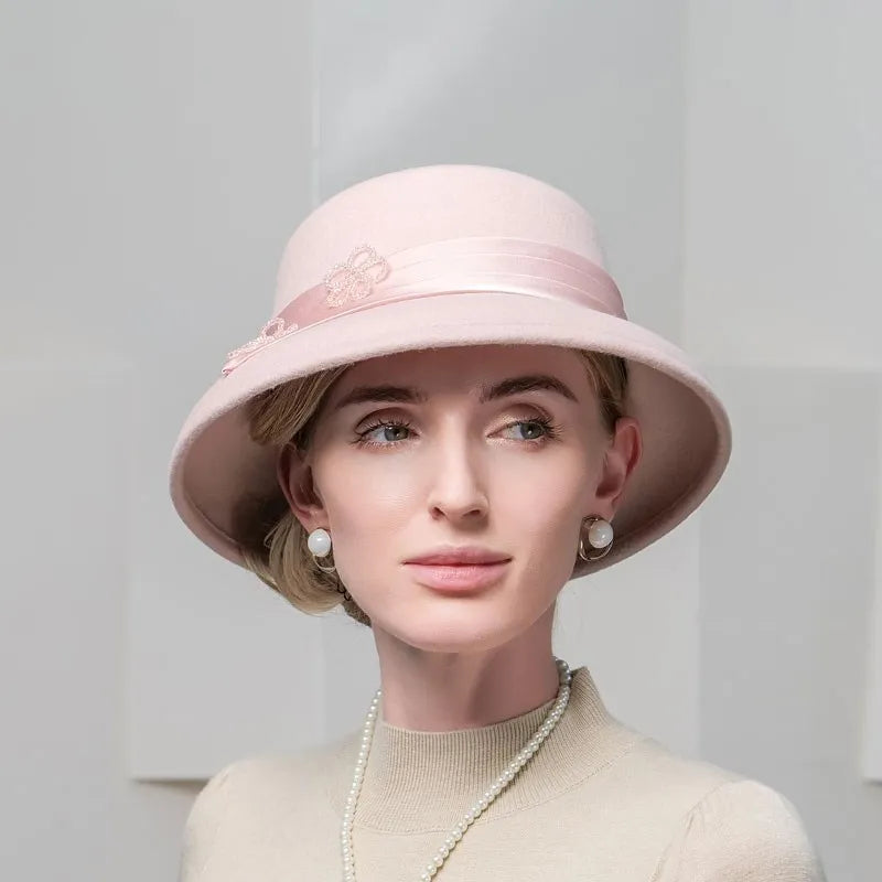 EE 5062 Autumn and Winter New Elegant Wool Hat Elegant Versatile English Top Hat Winter Fashion Women's Hat
