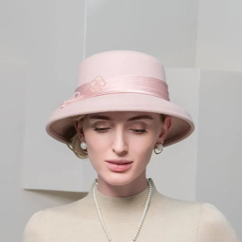 EE 5062 Autumn and Winter New Elegant Wool Hat Elegant Versatile English Top Hat Winter Fashion Women's Hat