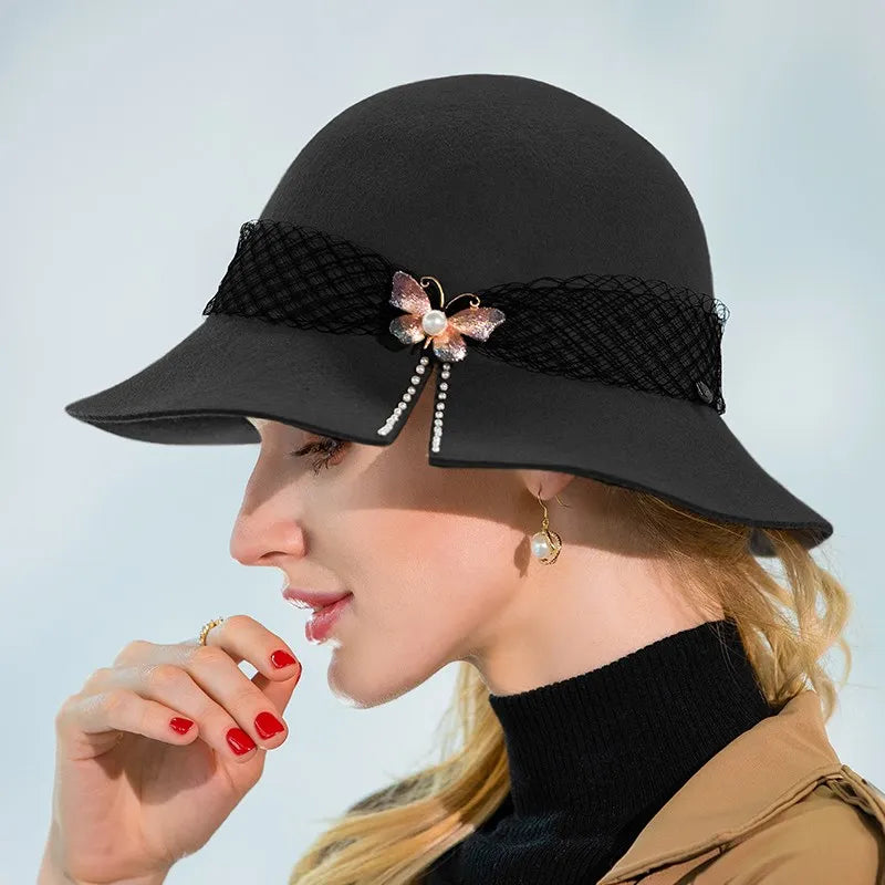 EE 5082 Autumn and Winter Top Hat Versatile and Elegant Hat for Women