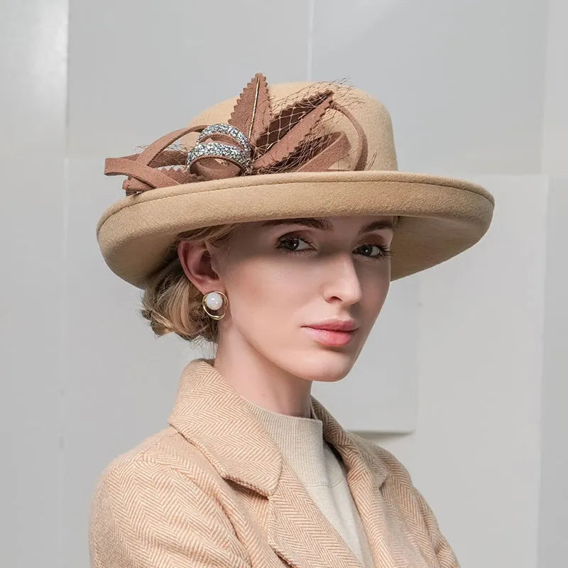 EE 5089 Autumn and Winter New Versatile Shopping Wool Hat Women's Winter Hat British Retro Wool Hat Women