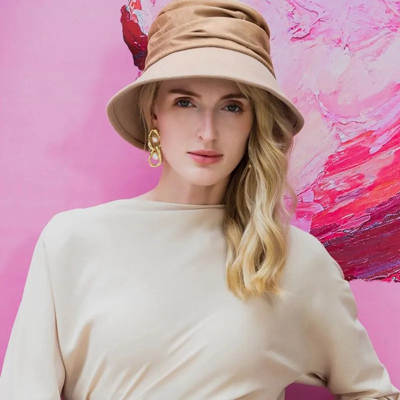 EE 5118 and folding wool hat British female elegant aristocratic joker hat winter hat