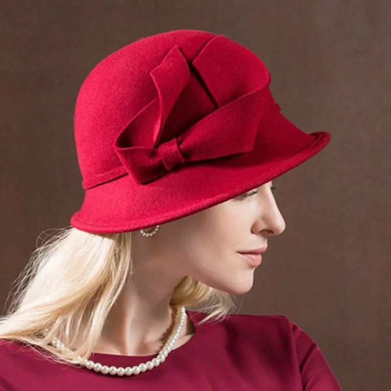 EE 5132 women's winter hat new wool adult top hat woman British elegant socialite hat woman