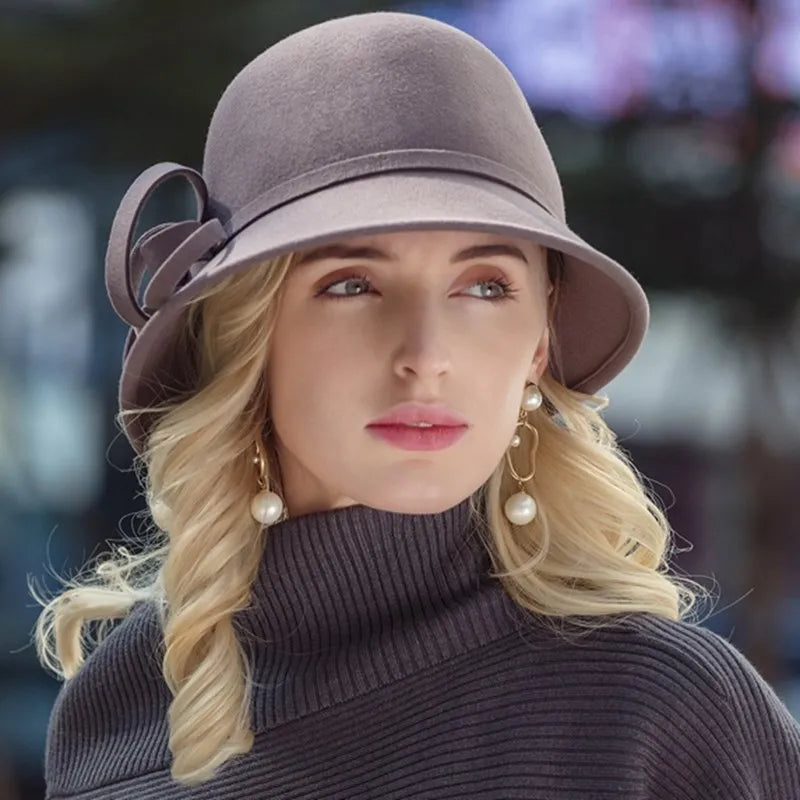 EE 5176 Autumn and Winter New British Wool Top Hat Elegant and Casual Versatile Warm Hat for Children