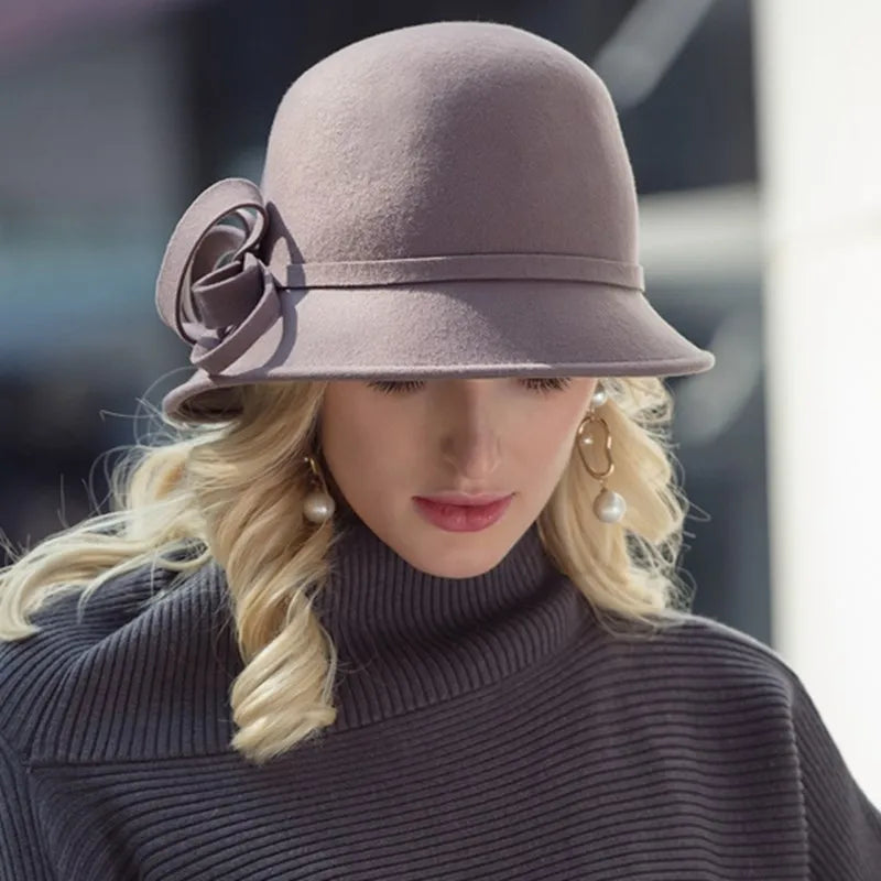 EE 5176 Autumn and Winter New British Wool Top Hat Elegant and Casual Versatile Warm Hat for Children